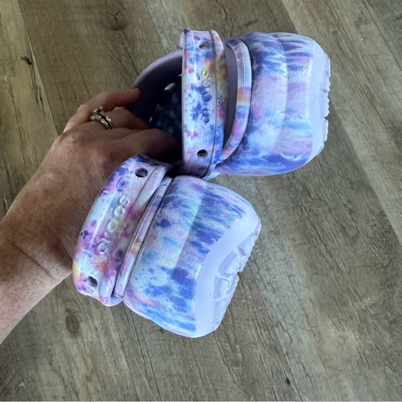 Crocs Classic Platform Slip On Clog Purple Pink Tie Dye - Picture 7 of 10